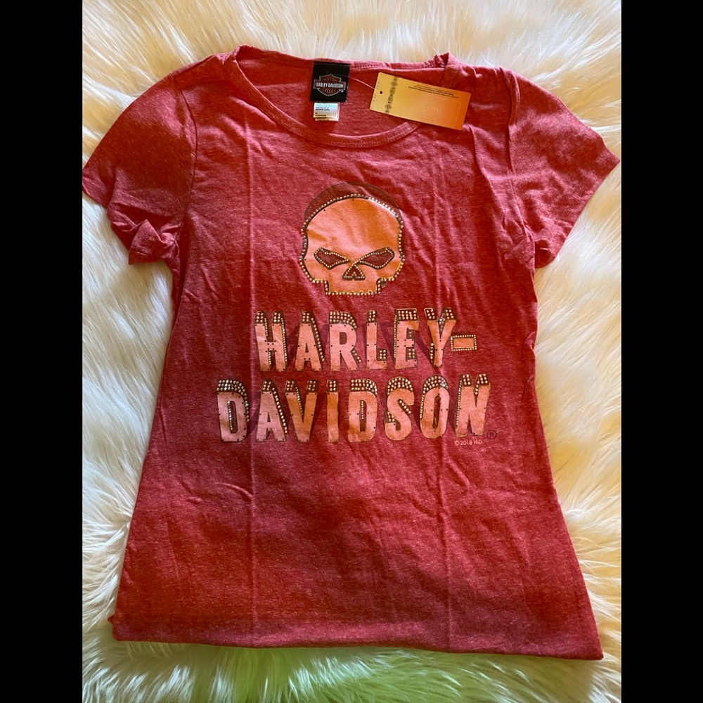 NWT Ladies Harley-Davidson Skull Bling Tee- Small